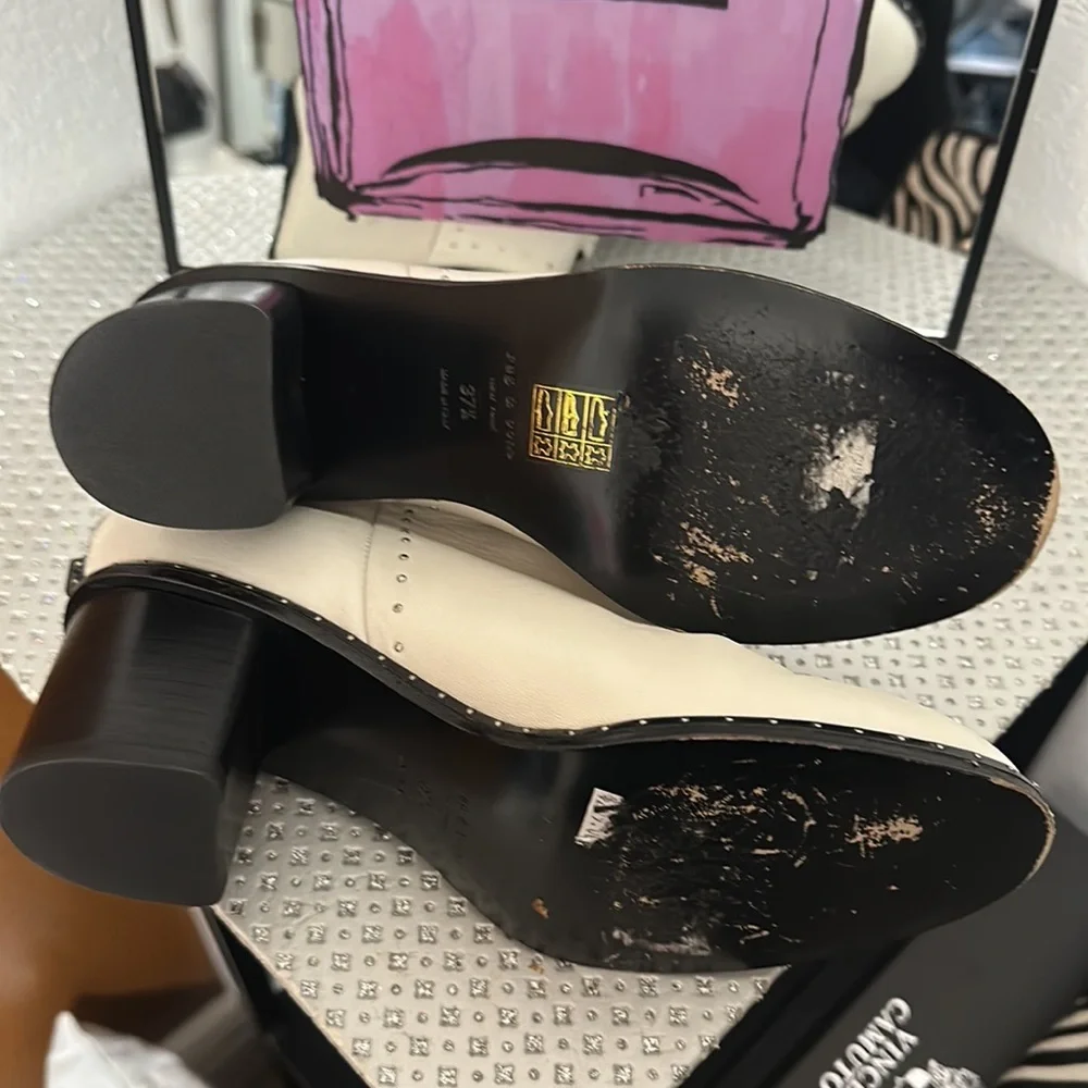 RAG & BONE Rover Leather Ankle Booties, Size 37.5 - Picture 5 of 8